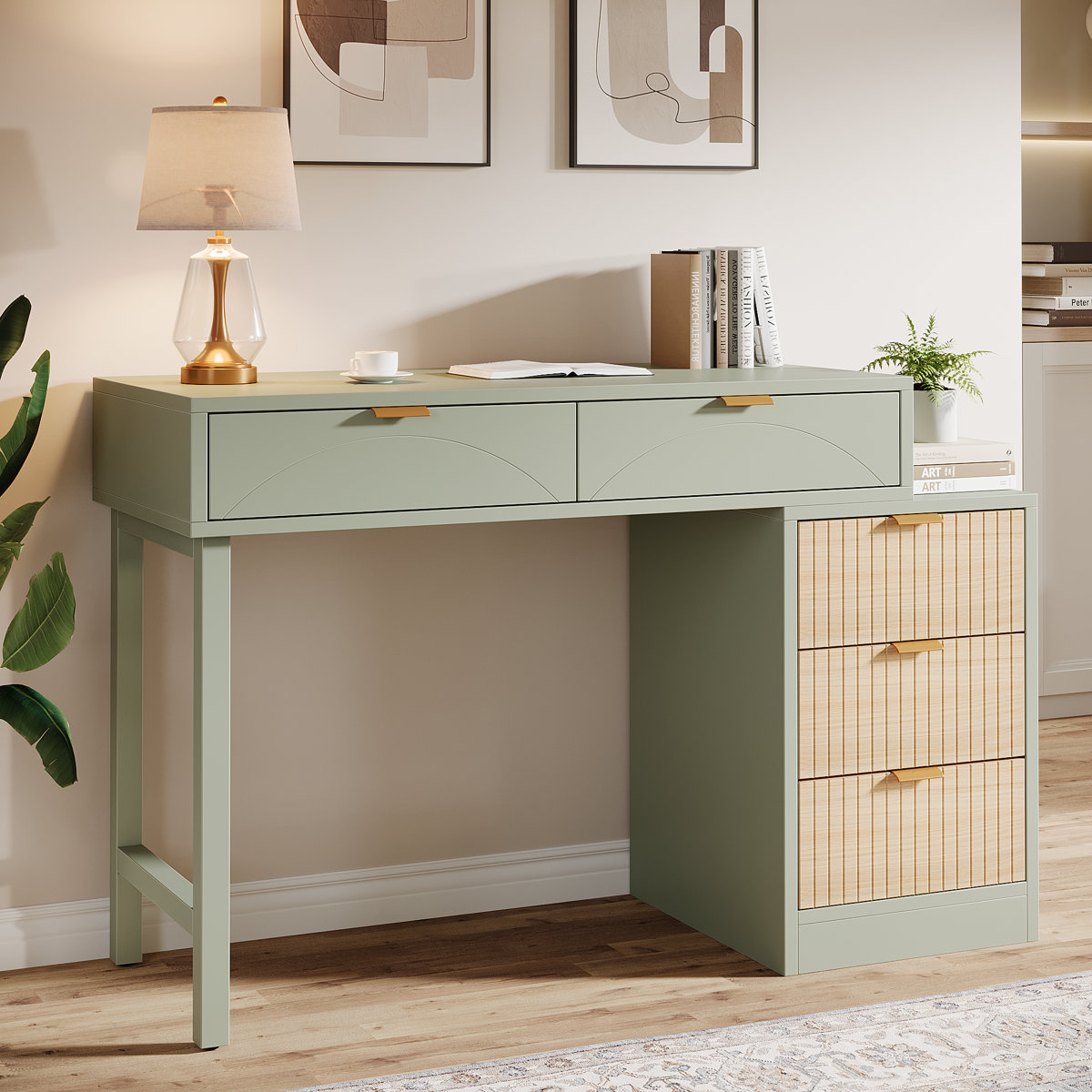 Ebern Designs Small Computer Desk With Drawers | Wayfair